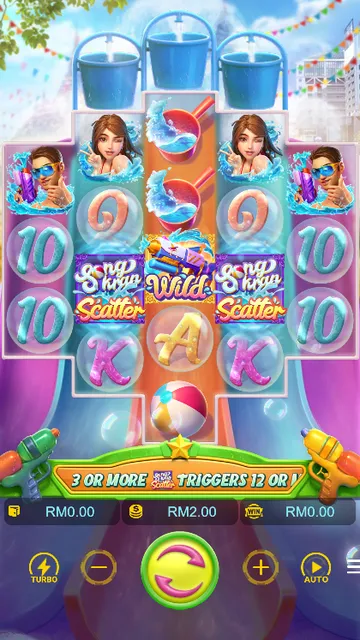 Skrin permainan Songkran Splash di PG Soft BolehSpin