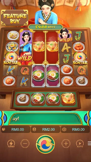 Skrin permainan The Queen's Banquet di PG Soft BolehSpin