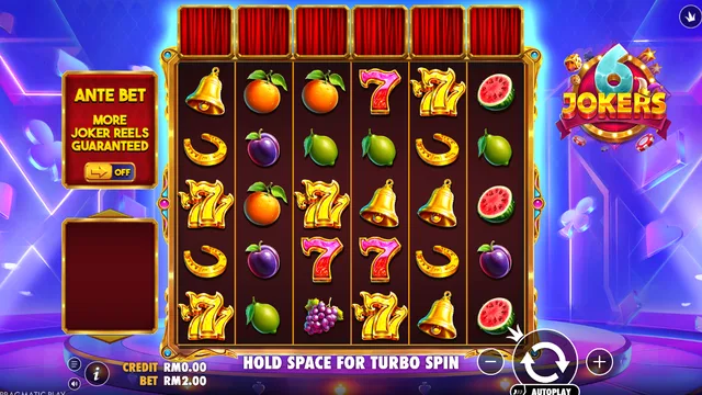 6 Jokers game screen on Pragmatic Play at BolehSpin