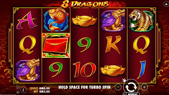 8 Dragons game screen on Pragmatic Play at BolehSpin