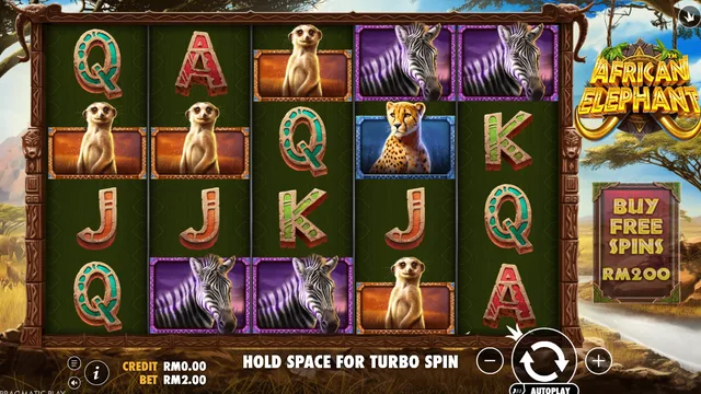 Skrin permainan African Elephant di Pragmatic Play BolehSpin