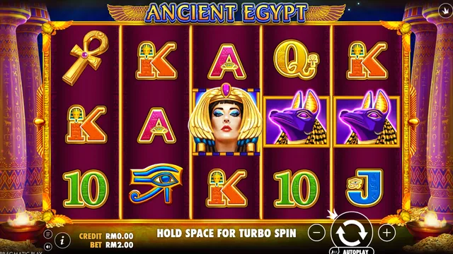 Skrin permainan Ancient Egypt di Pragmatic Play BolehSpin