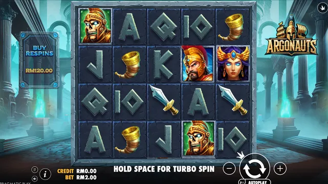 Skrin permainan Argonauts di Pragmatic Play BolehSpin