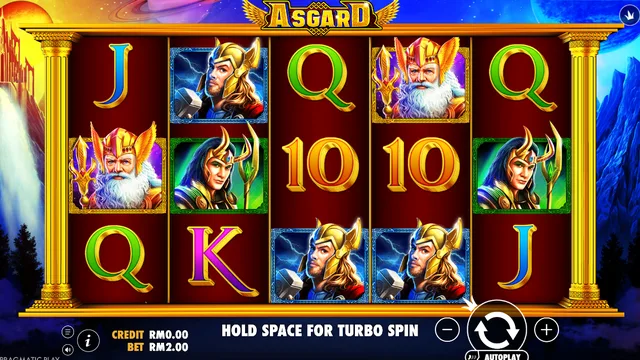 Skrin permainan Asgard di Pragmatic Play BolehSpin