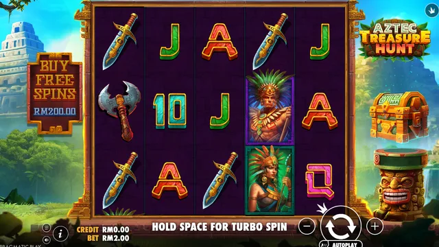 Aztec Treasure Hunt game screen on Pragmatic Play at BolehSpin