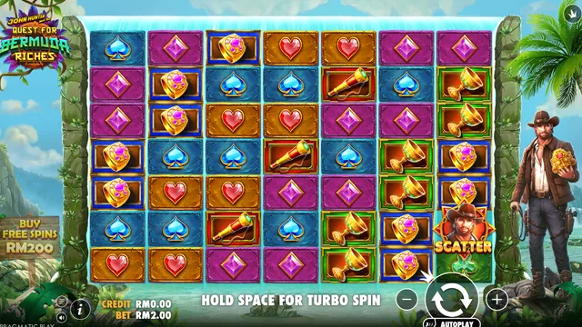 Skrin permainan Bermuda Riches di Pragmatic Play BolehSpin