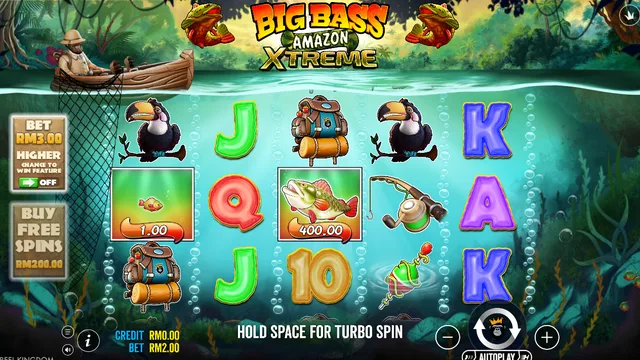 Big Bass Amazon Xtreme game screen on Pragmatic Play at BolehSpin
