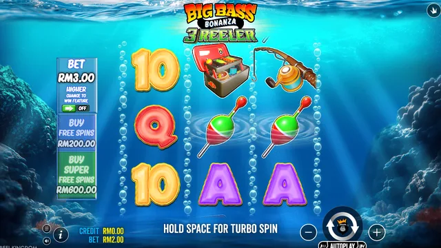 Skrin permainan Big Bass Bonanza 3 Reeler di Pragmatic Play BolehSpin