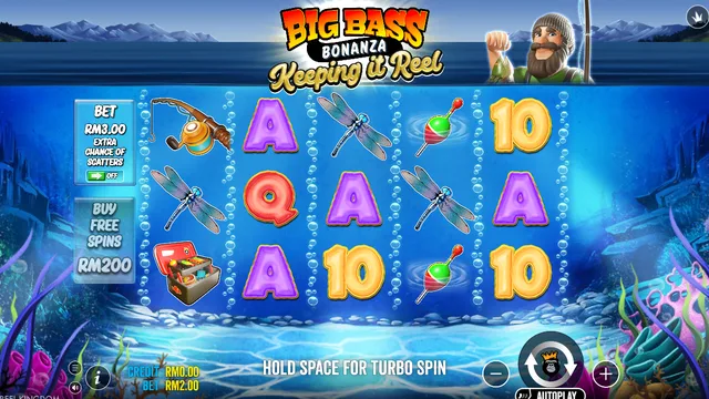 Big Bass Bonanza - Keeping it Reel game screen on Pragmatic Play at BolehSpin