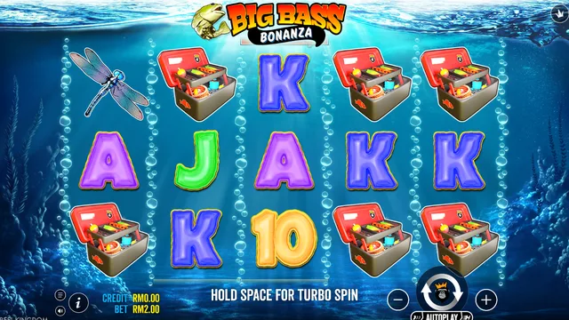 Skrin permainan Big Bass Bonanza di Pragmatic Play BolehSpin