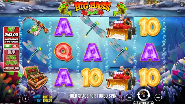 Big Bass Christmas Bash game screen on Pragmatic Play at BolehSpin