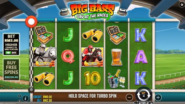 Big Bass Day at the Races game screen on Pragmatic Play at BolehSpin