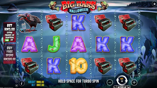 Skrin permainan Big Bass Halloween di Pragmatic Play BolehSpin
