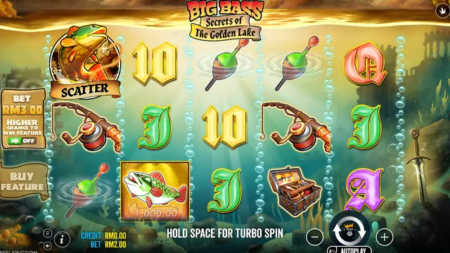 Big Bass - Secrets of the Golden Lake game screen on Pragmatic Play at BolehSpin