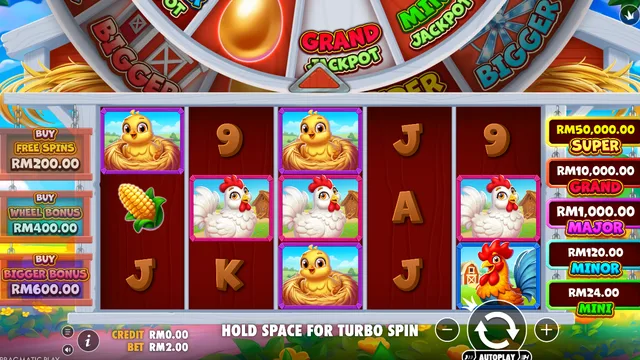 Skrin permainan Bigger Barn House Bonanza di Pragmatic Play BolehSpin