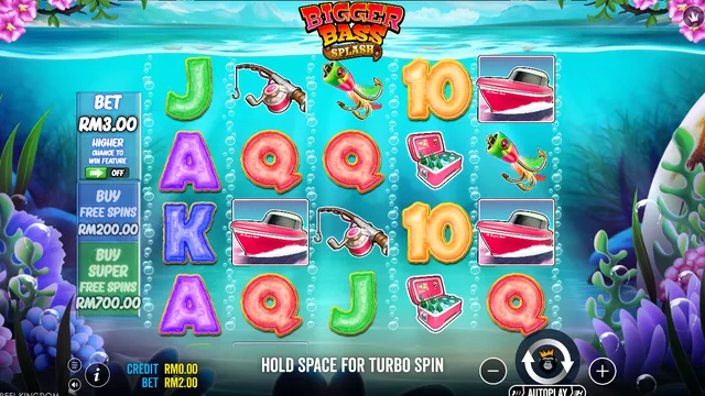 Skrin permainan Bigger Bass Splash di Pragmatic Play BolehSpin