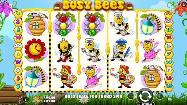 Busy Bees game screen on Pragmatic Play at BolehSpin