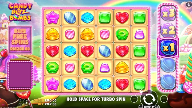 Candy Blitz Bombs game screen on Pragmatic Play at BolehSpin
