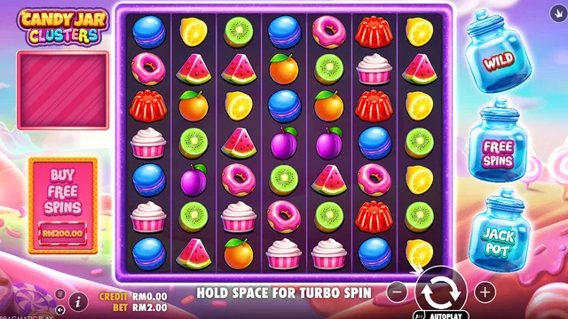 Skrin permainan Candy Jar Clusters di Pragmatic Play BolehSpin