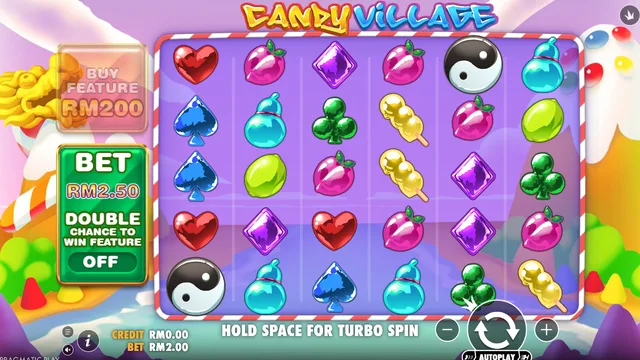 Skrin permainan Candy Village di Pragmatic Play BolehSpin