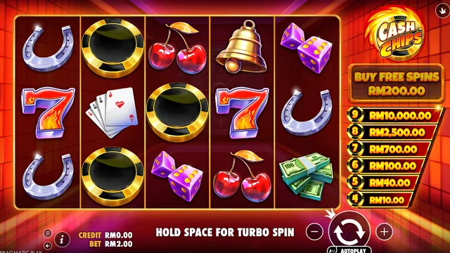 Cash Chips game screen on Pragmatic Play at BolehSpin