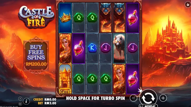BolehSpin Pragmatic Play 里的 Castle of Fire 游戏画面
