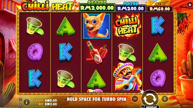 Skrin permainan Chilli Heat di Pragmatic Play BolehSpin