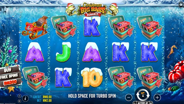 Skrin permainan Christmas Big Bass Bonanza di Pragmatic Play BolehSpin
