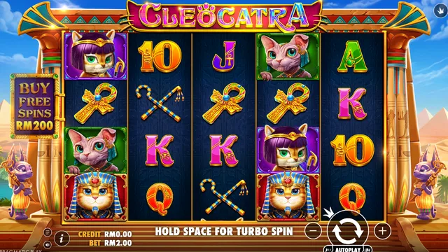 Cleocatra game screen on Pragmatic Play at BolehSpin