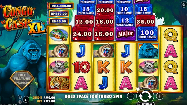 Skrin permainan Congo Cash XL di Pragmatic Play BolehSpin