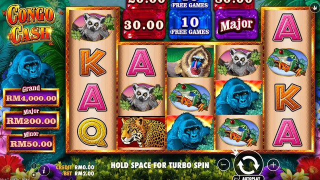 Skrin permainan Congo Cash di Pragmatic Play BolehSpin