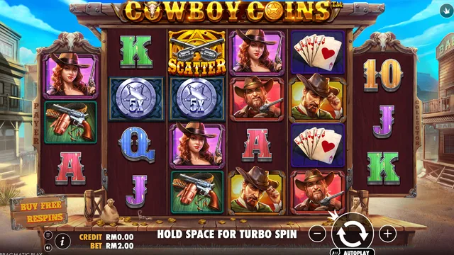 Cowboy Coins game screen on Pragmatic Play at BolehSpin