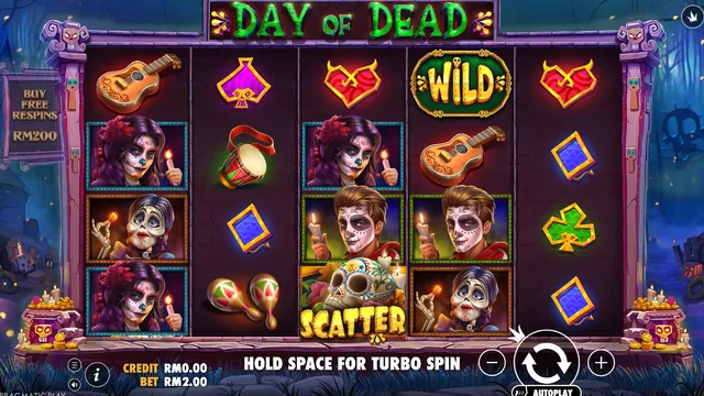 Day of Dead game screen on Pragmatic Play at BolehSpin