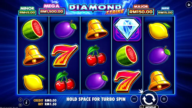 Skrin permainan Diamond Strike di Pragmatic Play BolehSpin