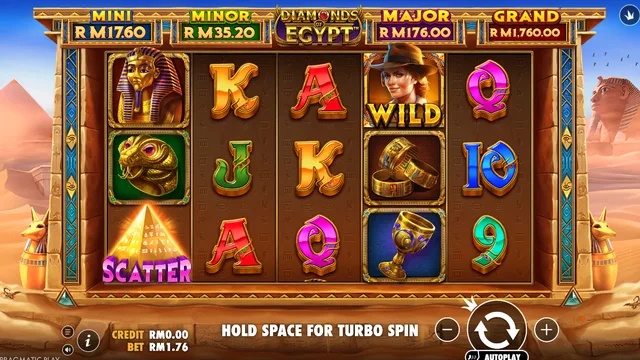 Diamonds of Egypt game screen on Pragmatic Play at BolehSpin