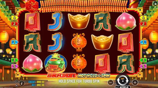 Skrin permainan Dragon Hot Hold & Spin di Pragmatic Play BolehSpin