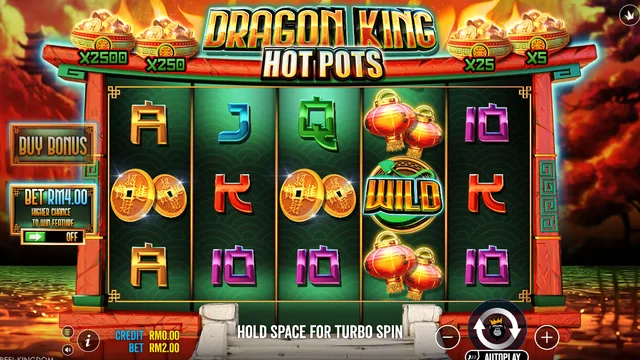 Skrin permainan Dragon King Hot Pots di Pragmatic Play BolehSpin