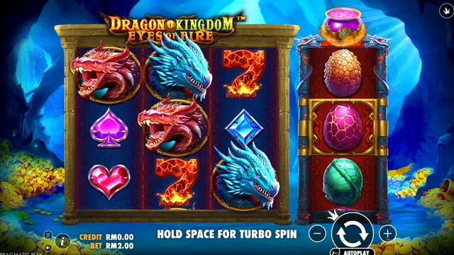 Dragon Kingdom - Eyes of Fire game screen on Pragmatic Play at BolehSpin