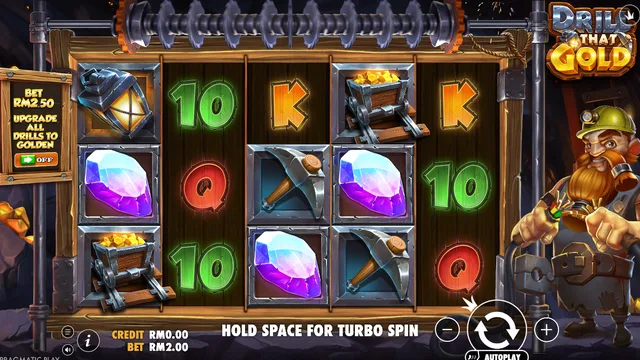 Skrin permainan Drill That Gold di Pragmatic Play BolehSpin