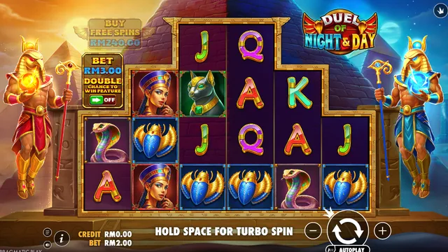 Skrin permainan Duel of Night & Day di Pragmatic Play BolehSpin