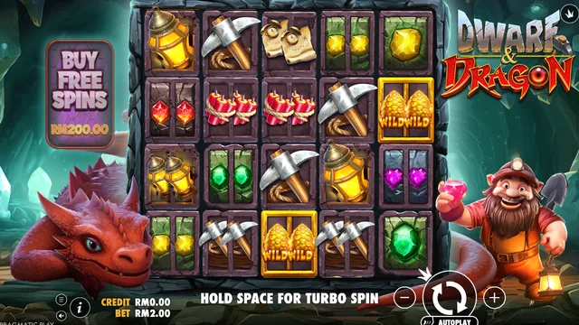 Skrin permainan Dwarf & Dragon di Pragmatic Play BolehSpin