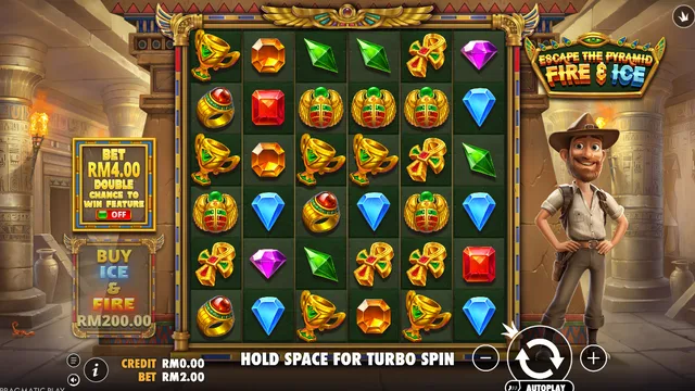 Skrin permainan Escape the Pyramid - Fire & Ice di Pragmatic Play BolehSpin