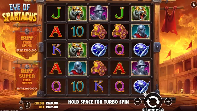 Eye of Spartacus game screen on Pragmatic Play at BolehSpin
