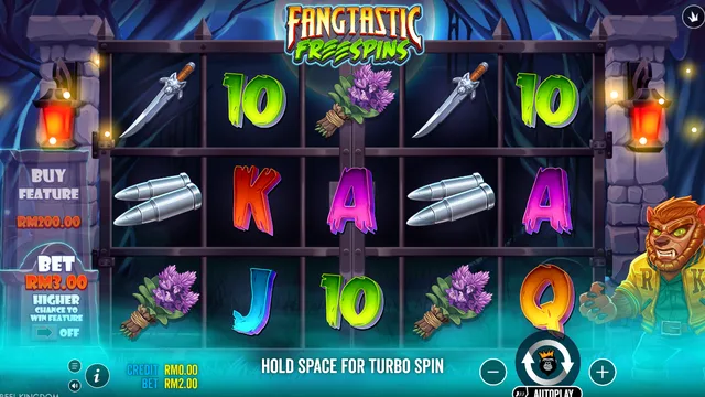 Skrin permainan Fangtastic Freespins di Pragmatic Play BolehSpin