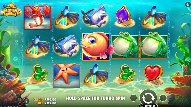 Skrin permainan Fishin Reels di Pragmatic Play BolehSpin