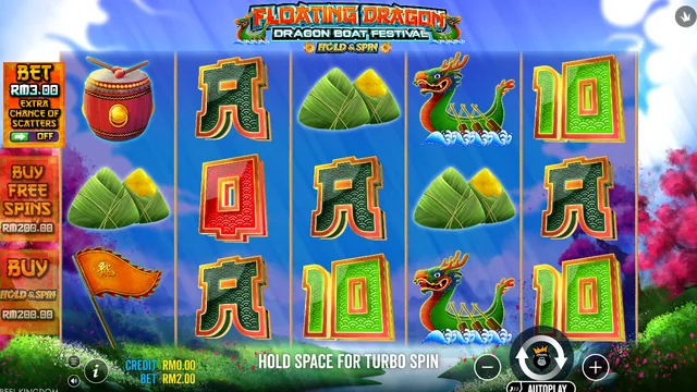 Floating Dragon - Dragon Boat Festival game screen on Pragmatic Play at BolehSpin