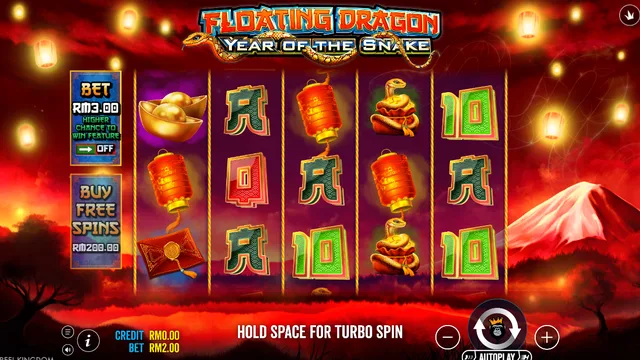 Floating Dragon - Year of the Snake game screen on Pragmatic Play at BolehSpin