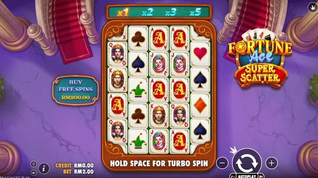 Fortune Ace Super Scatter game screen on Pragmatic Play at BolehSpin
