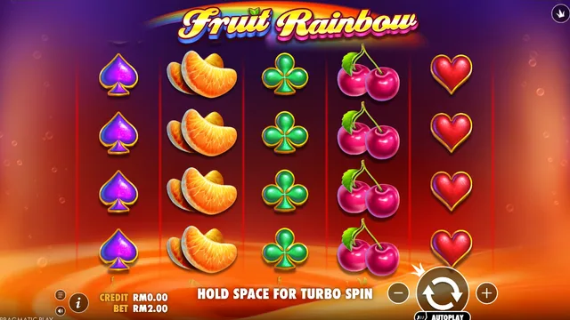 Skrin permainan Fruit Rainbow di Pragmatic Play BolehSpin