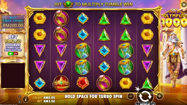 Gates of Olympus 1000 game screen on Pragmatic Play at BolehSpin